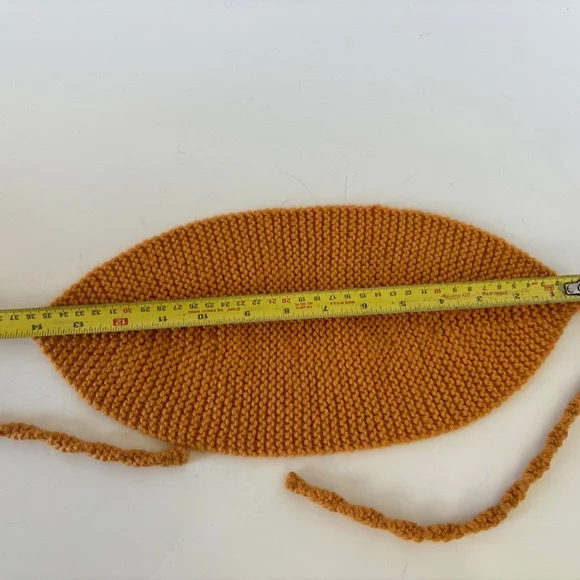 Vintage handmade knit hat/ear warmer hat with ties, Lot of 2 - Picture 5 of 15